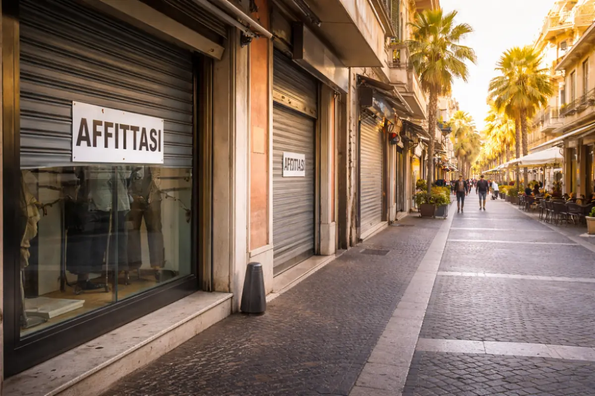 Strada commerciale vuota