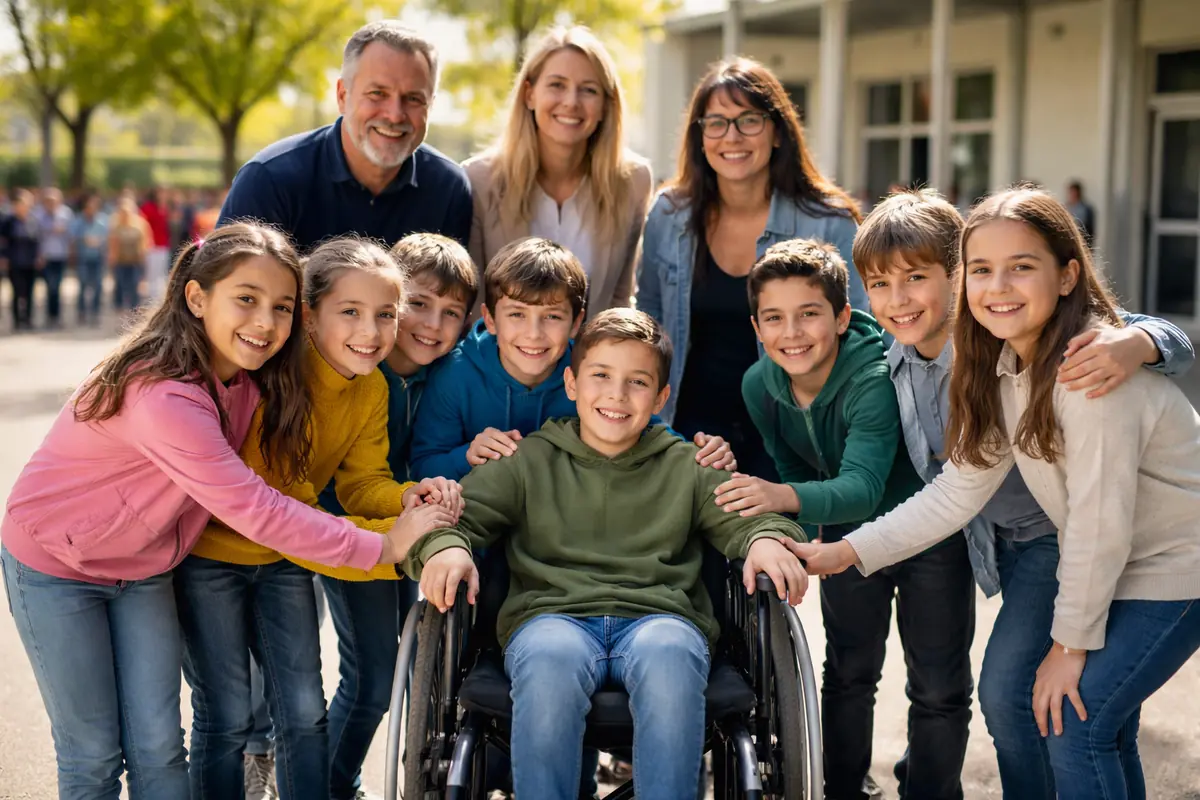 Un sorriso insieme a scuola