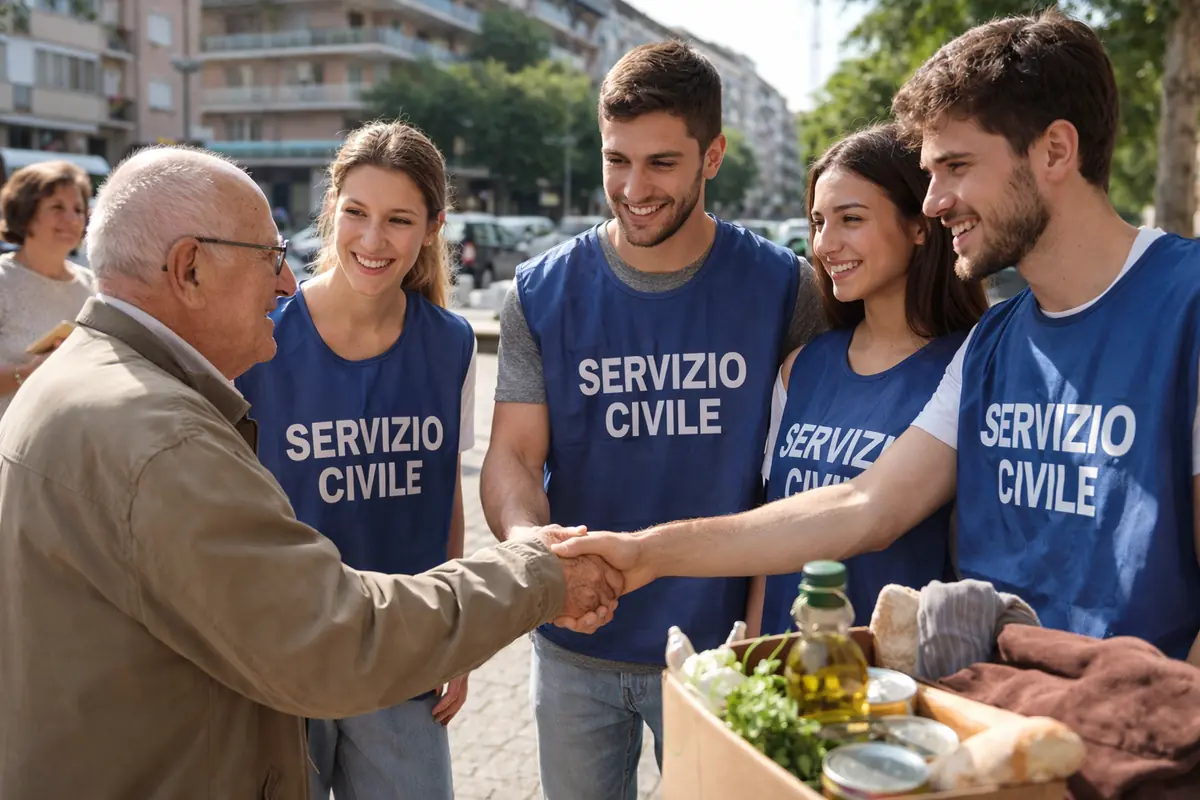 Volontari del servizio civile in azione